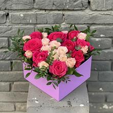 Цветочная композиция из Розы в коробке #REPLACE_PRED# Крупино