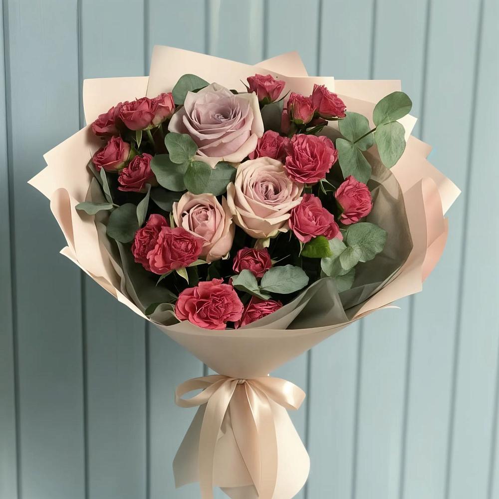 Букет цветов из: Гвоздики и Розы в Крупино