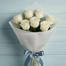 Букет 7 Белых роз Эдлесс Лав в Крупино