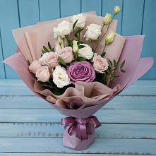 Букет цветов из:  Розы и Лизиантусы #REPLACE_PRED# Крупино